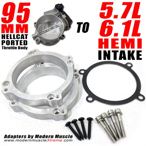 MMX MMP-HLCT-TB-ADAPTER57 Hellcat 95mm Ported Throttle Body Adapter to 5.7/6.1L Intake Manifold Questions & Answers